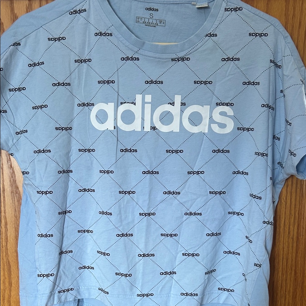 Adidas Women's Short Sleeve Tees in Blue and Light Blue - Picture 2 of 5